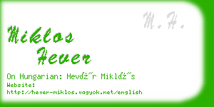 miklos hever business card